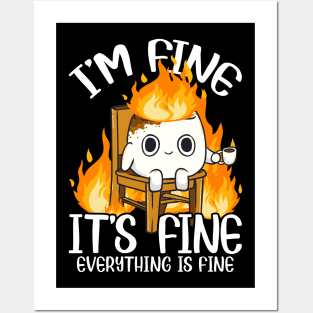 Marshmallow I'm Fine Meme Outdoor Men Kids Women Camping Posters and Art